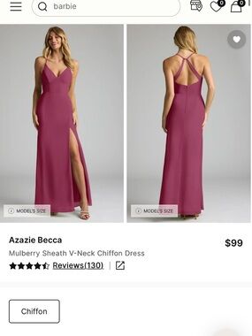 Azazie Mulberry Cross-Back Chiffon Maxi Dress
